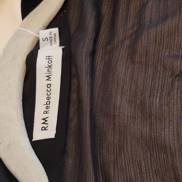 Rebecca Minkoff's Sheer black shirt with small diagonal folds. Size Small - Picture 6 of 11